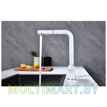 Смеситель Paulmark Serpentine Se213222-431 (белый матовый) картинка 2